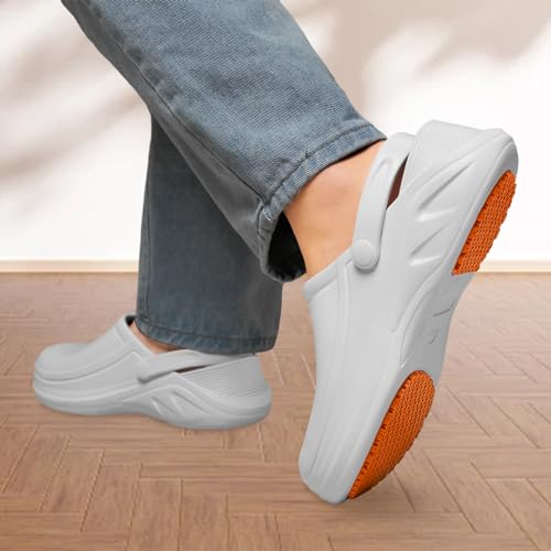 Image of Haifago Non Slip Chef Shoes for Men Women, Waterproof Slip Resistant Kitchen Work Shoe Food Service Nursing Clogs