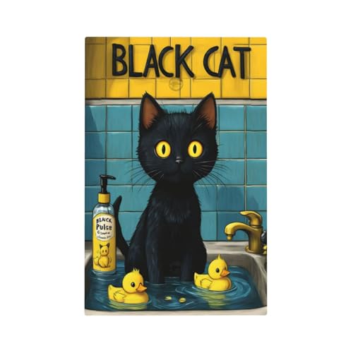 Decorative Light Switch Cover Plate Novelty Black Cat Funny Duck Bath 1 Gang No Device Single Blank Outlet Covers Wall Plate Cover Switchplate Electrical Faceplate