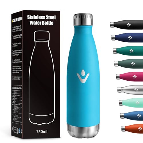 Trinkflasche Edelstahl 750ml, BPA-Frei, Vakuum Thermosflasche, Auslaufsicher Isolierflasche, Trinkflasche Kohlensäure Geeignet… – Ansicht 1