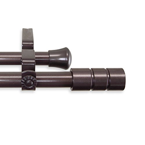 Theo Double Curtain Rod 28-48 inch - Cocoa