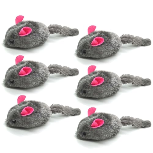 sungrow squeaky plush hamsters for cats tug squeaker chews for kittens39 interactive fun hide and seek activity soft stuffed fetch for ferrets dark brown 6 pcs per pack