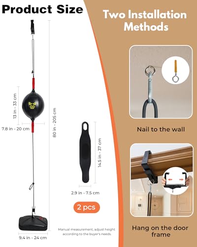 Double End Punching Bag, Speed Boxing Bag Ball with Water-Filled Base, No Wall Mount Required, Reflex Bag Boxing Equipment for Hand-Eye Coordination, for Adults & Kids - Thumbnail 4