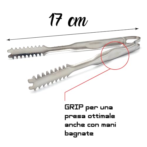 Ice Tongs Stainless Steel 17 cm, Ergonomic Non-Slip Handle for Appetizers Ice Cubes, Sugars, Ideal for Kitchen Buffet, Pastry - Image 2