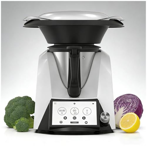Robot de Cocina Inteligente y Cocinador, Olla Principal 2L + Vaporera 3L, Motor Poderoso 1500W, Pantalla Táctil Fluida 7 Pulgadas, Control Preciso de Temperatura 37-160°C