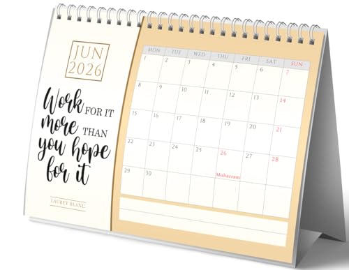 Image of LAURET BLANC Standing Desk Calendar 2026- Size (7.5 inch x 9.25 inch), Monthly Grid View, Home and Office Table Calendar (A5, C)