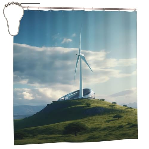 Rideau de douche imperméable et résistant anti-moisissure 183cm - 8