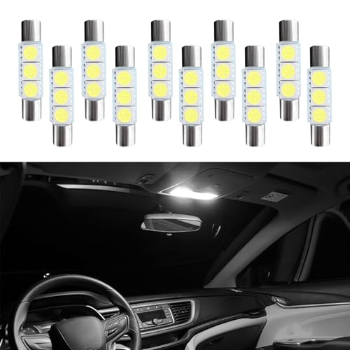 10PCS T6 5050 Luces LED para Visera de Auto Blanca miniatura 1