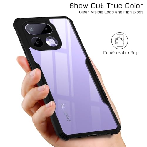 Image of Jkobi Hybrid Back Cover Case for Realme 16 Pro (Shockproof with Polycarbonate Clear Panel | Professional Black)
