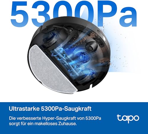 Tapo RV30 Max Plus Saugroboter mit Wischfunktion und automatischer Absaugstation, 5300Pa Ultra Starke Saugkraft, LiDAR+IMU Dual-Navigation, Alexa & Google Assistant Sprachsteuerung, APP – Bild 5