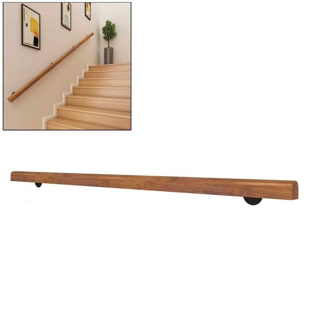 Generico Corrimano in Legno da Parete per Scale - Supporto Antiscivolo per ringhiera di Scale, soppalchi e verande, per Interni ed Esterni - Asta Resistente da 90 cm con Finitura Elegante