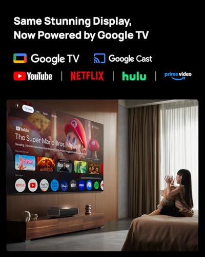 Image of XGIMI Aura 2 Series UST Laser Projector, Dolby Vision, IMAX Enhanced, 1,000,000:1 Dynamic Contrast Ratio, 0.177:1 Throw Ratio, Harman Kardon, 2300 Lumens Aura 2 Google TV, Black