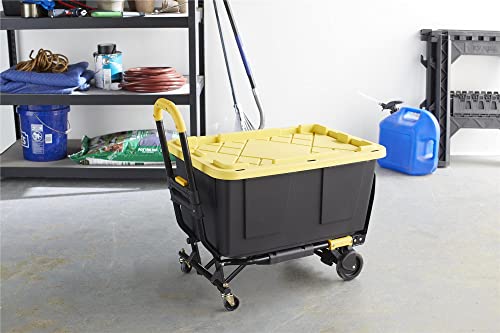 Image of COSCO 12225YGB1E 2-in-1 Folding Hand Truck, 300 lb. Capacity, Multi-Position with Extendable Handle, Black /Yellow