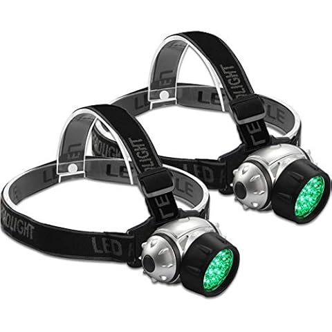 2 Pack - 21 Bulb Green Headlamp - High Powered LED Bulbs - Green Light for Grow Room and Garden Cover