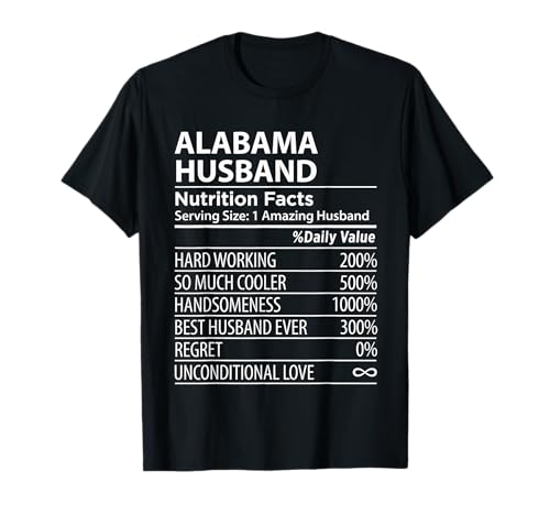 Información nutricional de ALABAMA AL HUSBAND Funny Mens USA State Camiseta