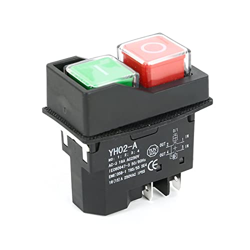 Interruttore KJD17 5 PIN - 250V 16A, A Pulsante, Per Macchine Officina - Foto 2