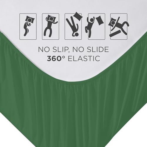 Image of Royale Linens Fitted Sheet Full - Ultra Soft 1800 Brushed Microfiber - Hotel Luxury Bottom Sheets - Wrinkle Free & Fade Resistant - Deep Pocket Fitted Sheet Only (Full, Hunter Green)