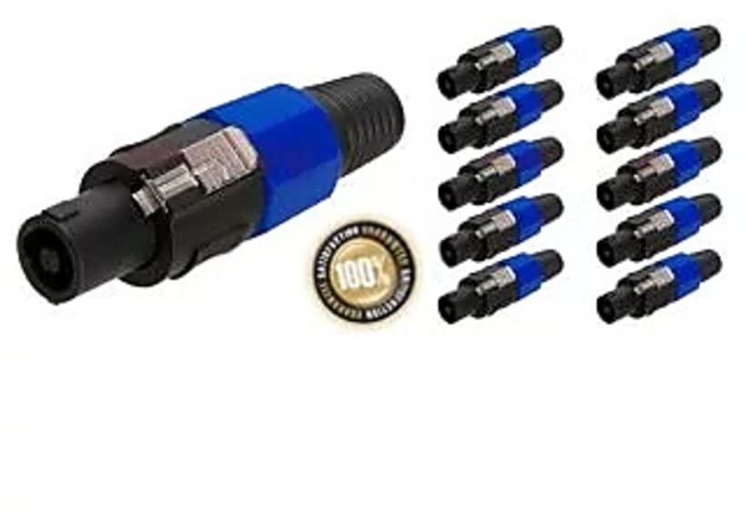 Professional (Pack of 10) 4 Pin Plug Audio Cable Plug Socket Adapter for amplifier, Speaker box,Stereo System, DJ etc-image-27