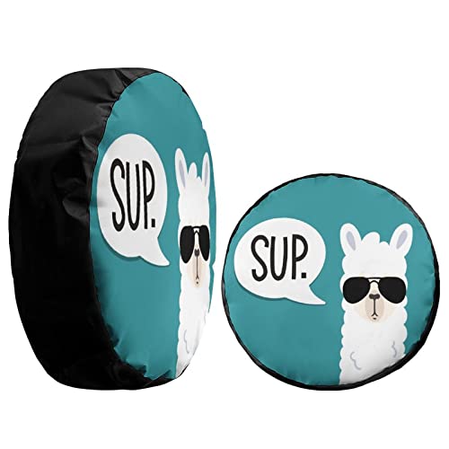 Image of Funny Llama Spare Tire Cover Wheel Tire Cover Fit Trailer, RV, SUV and Many Vehicle 12inch