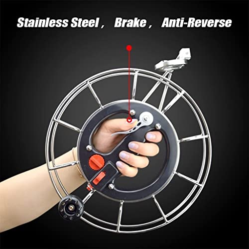 Kite Line Reel Winder 9 inches(Dia) Smooth Rotation Ball Bearing Tool Stainless Steel Winding Reel Grip Wheel Handle with Kite Line for Aldults/Teens - Image 4