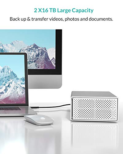 Yottamaster Aluminum Alloy 2 Bay 3.5 Inch Usb3.0 Hard Drive Raid External Array Enclosure For Sata Hdd 2 X 10Tb Support & Uasp,Mac Style Designed For Personal Storage At Home&Office- [Ps200Ru3] #TOP2