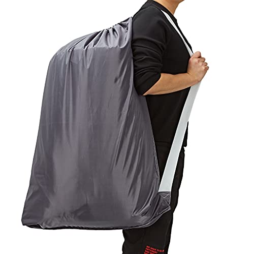 HOMEST XL Nylon Laundry Bag with Strap, Large Dirty Garments Organizer, Easy Fit a Hamper or Clothing Basket, Can Carry Up to 4 Loads of Clothes, Gray by HOMEST - Image 7