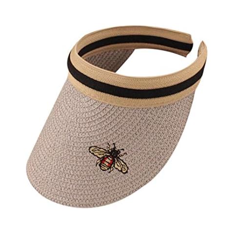 Visera de Sol Sombreros Mujeres Protección UV Grande del Verano del Borde Casquillo De La Playa Vacías Top Sombrero De Paja de AMOYER Cover