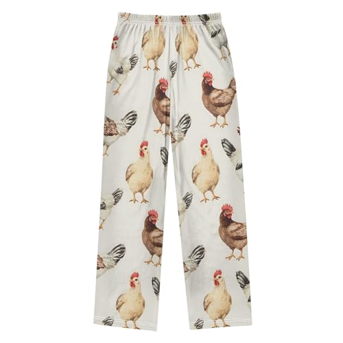 Pajama Pants Chickens Animal Pattern Long Sleep Pants Lounge Bottoms2