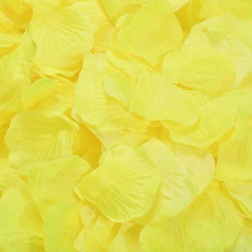 Uvaluefeet 1000 PCS Artificial Fake Rose Petals(Yellow)