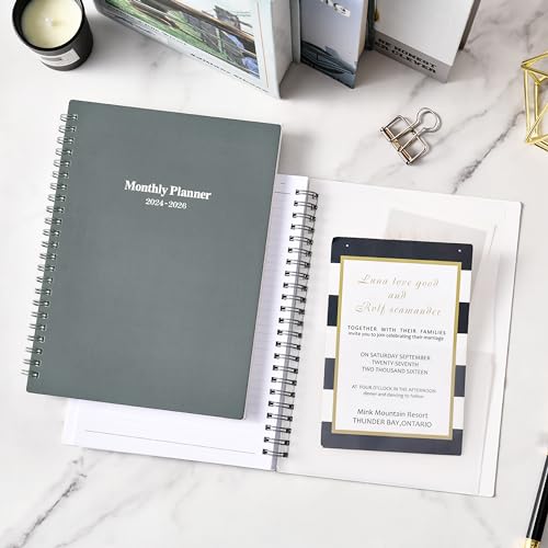2024-2026 Monthly Planner/Calendar - 3 Year Monthly Planner 2024-2026, Jan 2024 - Dec 2026, 6.3\" x 8.4\", 36 Monthly Planner with Tabs, 30 Notes Pages, Double-side Pocket, Holidays - Thumbnail 6