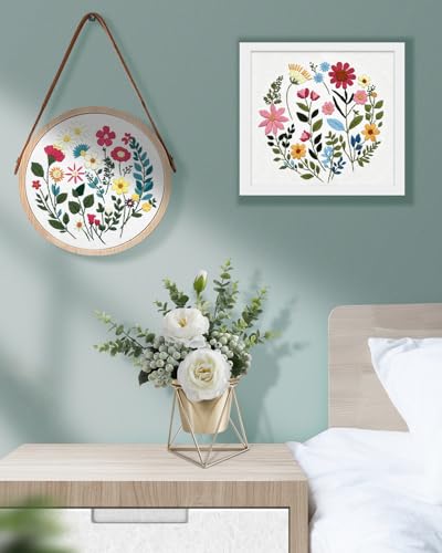 Image of TINDTOP Embroidery Kit for Adult, Owl Embroidery Kit for Beginners Include Embroidery Cloth Hoops Threads for Craft Lover Hand Stitch with Embroidery Skill Techniques (Florals) | 2 Pack Include Embroidery Cloth Hoops Threads for Craft Lover Hand Stitch with Embroidery Skill Techniques