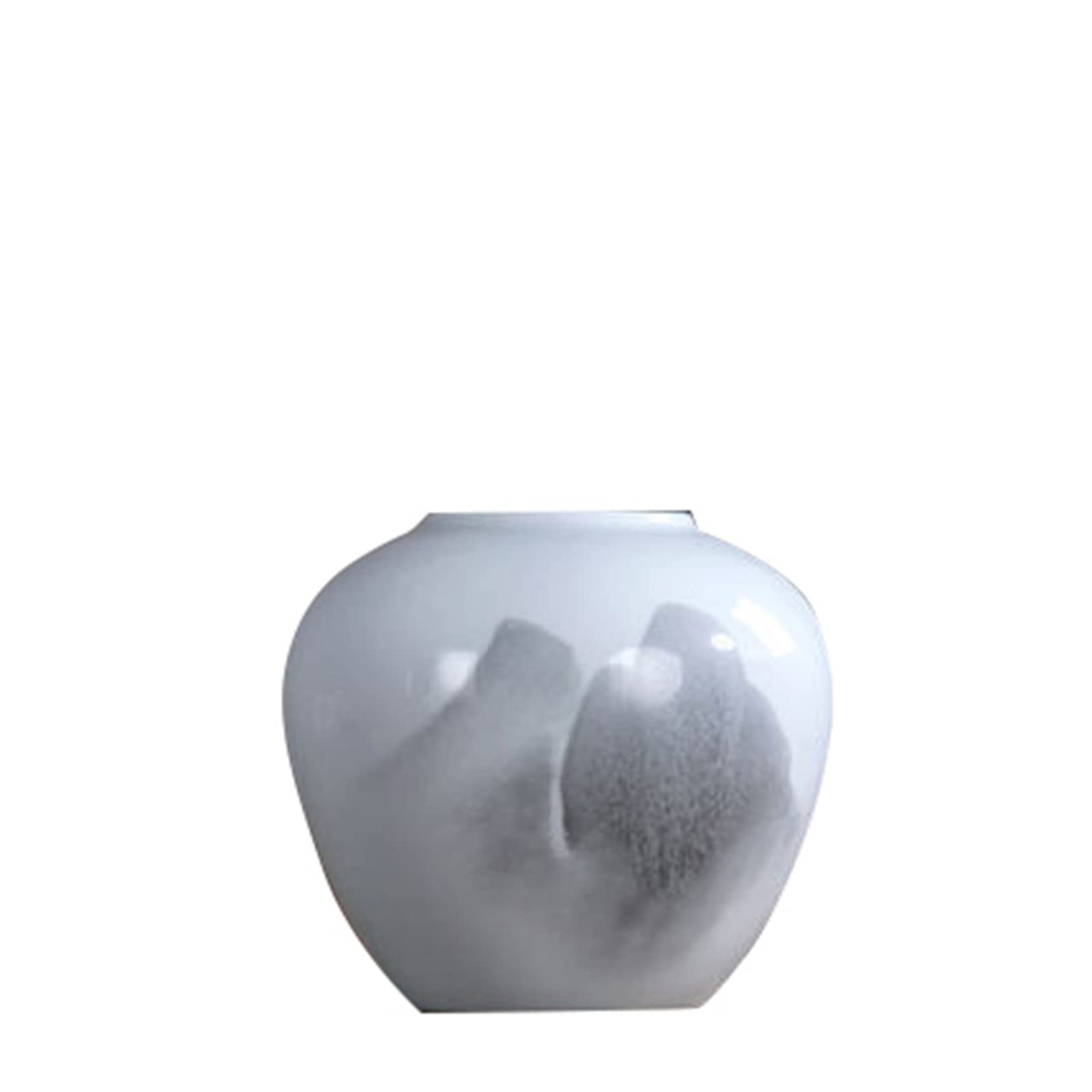 asdchZen Indoor Gardening Table Decoration Vase, Home Multifunction Flower Vase White Ceramic Vase Bar Bookcase Decorative Vase,21 * 19.5CM