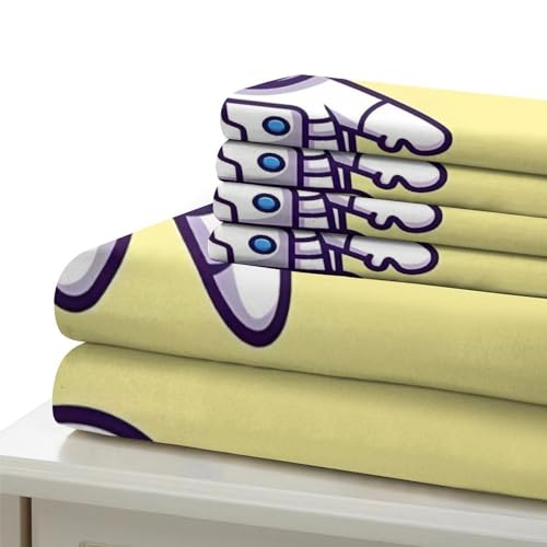 Housse de couette astronaute 135x200 microfibre avec taie d'oreiller