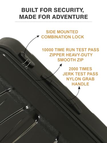 Image of Teakwood Small-Medium-Large Size 8 Wheels Trolley Bag, Hard Cabin with Zipper Closure, Adjustable Push Button & TSA Lock System 360 Degree (Set of 3, Black)