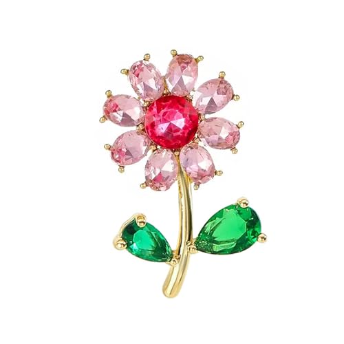 Image of WCRAZYE Sunflower Flower Brooch Pin for Women Girls Elegant Enamel Crystal Rhinestone Yellow Flower Plant Brooch Pin, Charm Sun Flower Coat Brooch for Mom Christmas Valentine's Day Jewelry Gifts
