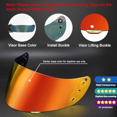 Image of PSLER Shatterproof Helmet Visor for Airform Airmada Airframe pro,Deep Red