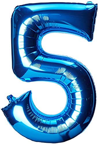 Amscan Ballon Mylar Bleu Chiffre 5 - Taille : 58x83cm