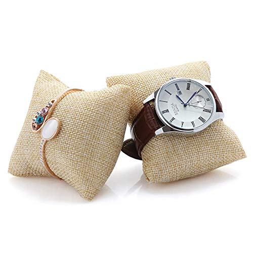 Ibasenice 12-teiliges Schmuck Display Set Aus Jute & Fleece – Weiche Kissen Für Armbänder, Uhren & Ketten