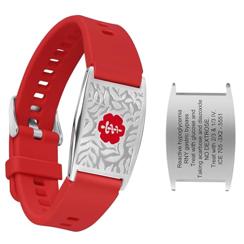 BURISSKY Custom Medical Alert Bracelets for Women Men with Free Engraving,Personalized Emergency Identification Adjustable Waterproof Silicone Wristbands Medic ID Life Alert Jewelry