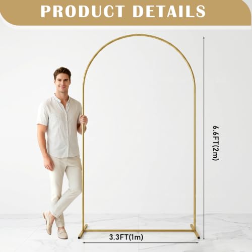 Metal Arch Backdrop Stand 6.6FT: Wedding Arch Frame for Ceremony Balloon Arch Stand for Birthday Anniversary Wedding Party Baby Shower by Pzhgoct - Used condition - Image 5