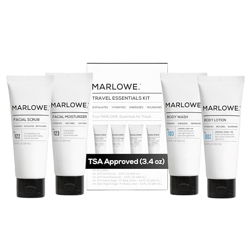 MARLOWE.Men's Travel Kit, Face + Body Essentials, TSA Friendly 3....