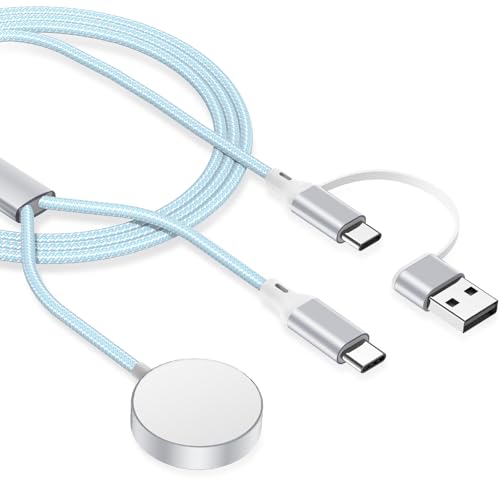 imodomio USB Schnell Ladekabel für Apple Watch Induktive Fast Charging Kabel für iWatch Ultra 3/Ultra 2/11/10/9/8/7/6/5/4/3/2/SE 2/SE 3, für iPhone 14-5