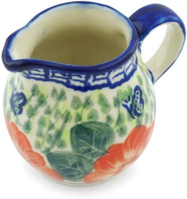 Polmedia Polish Pottery Creamer UNIKAT - Happiness Pattern Handmade in Boleslawiec Poland by Ceramika Bona + Certificate of Authenticity