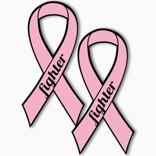 Image of Magnet Me Up Support Breast Cancer Fighter Pink Ribbon Magnet Decal - 3.5 inchx7 inch - 2 Pack, Heavy-Duty Automotive Magnet for Car, Truck, SUV - Show Your Support and Encouragement, Made in USA