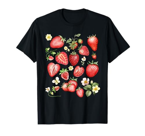 Boho Vintage Strawberry Festival Gift for Berry Fruit Lovers T-Shirt