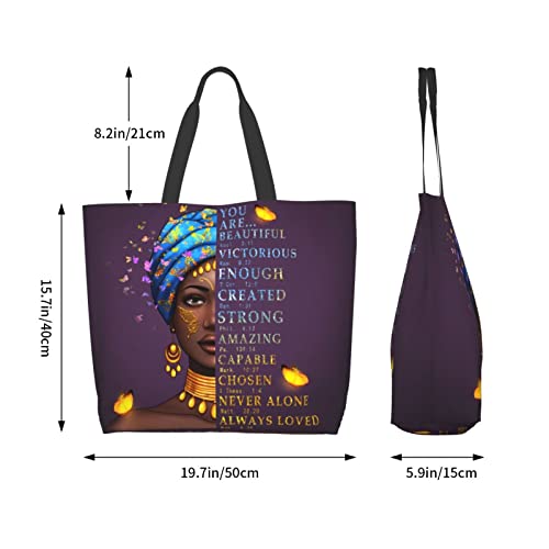 IAGM Black Women's Tote Bags - Waterproof African American Art Shoulder Bags3