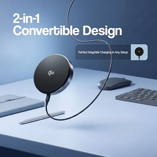 Image of Ambrane Qi2 Magsafe Car Charger, 2-in-1 Purpose: Car Charger & Mobile Stand, Perfect for Daily Commute or Long Travels, 15W Fast Wireless Charging, Attaches onto Air Vents (AerosynQ 3, Black)