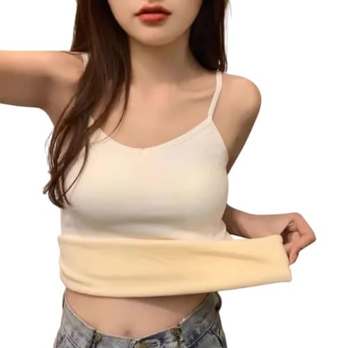 Women’s Thermal Fleece-Lined Ribbed Camisole Tank Top – Adjustable Spaghetti Strap Undershirt, Winter Warm Base Layer Cami, Soft Stretch Sleeveless Top-image-47
