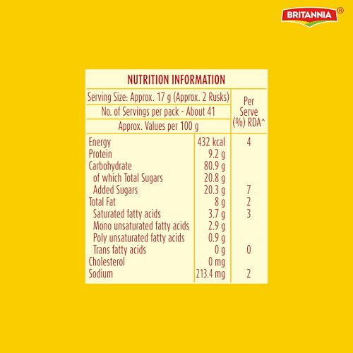 Image of Britannia Rusk Toastea Premium Bake, 668g, Brown (Pack of 3)