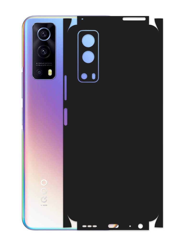 AtOdds - Vivo IQOO Z3 (5G) Mobile Back Skin Rear Screen Guard Protector Film Wrap with Camera Protector (Coverage - Back+Camera+Sides) (Matte Black) (B0BRD19S72) Amazon Price History, Amazon Price Tracker