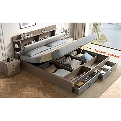Image of Royaloak Tivoli Italian Queen Size Bed with Hydraulic and Headboard Storage